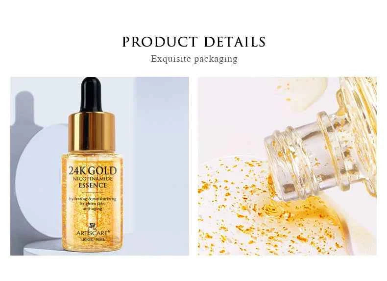 ARTISCARE 24K Gold Serum SET for Facial Care Eye Cream Moisturizing Face Essence Skin Care Products