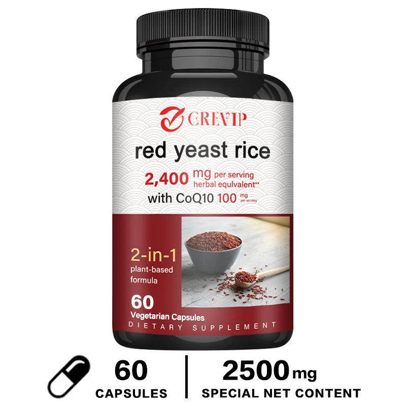 Red Yeast Rice Capsules - Benefits Cardiovascular Blood Circulation, Heart Health and Energy Production - AMULET RING STORE