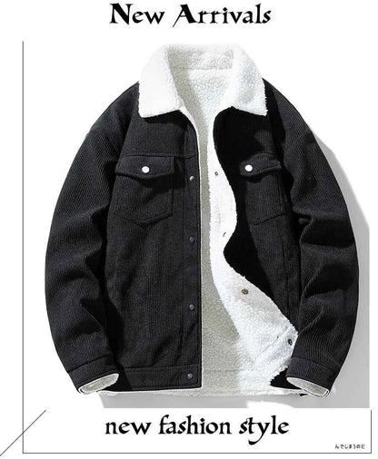 Men's Jackets and Coats Fashion Warm Corduroy Thick Coats 2024 Winter Fashion Men's Coats Down Jackets Men's Cotton Clothing