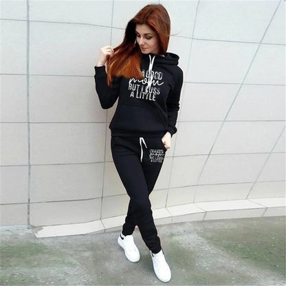 New Women's Sportswear Fashion Outdoor Two Piece Hoodie + Pants Suit Set Casual Popular Brand Jogging Sports Suit