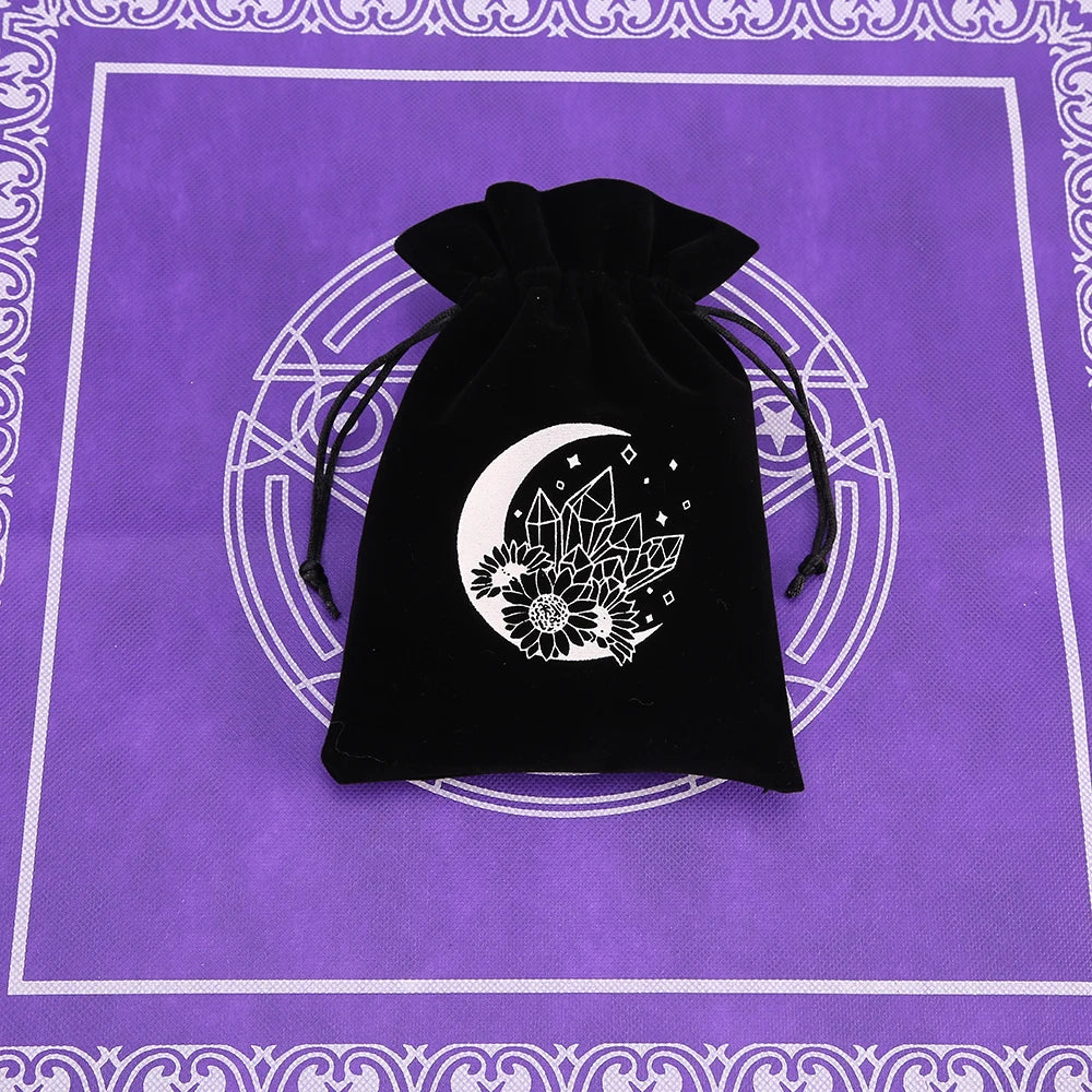 Tarot Card Bag Composite Fleece Drawstring Storage Bag Tarots Storage Bag Dice Bag Rune Jewelry Pouch Christmas Party Gift Pouch - AMULET RING STORE