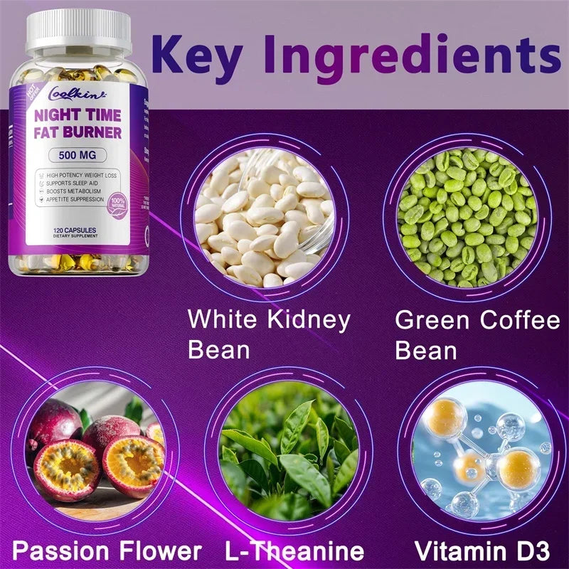 Night Time Fat Burning Capsule - Supports Immune System Health, Appetite Suppression, Healthy Weight Management - AMULET RING STORE