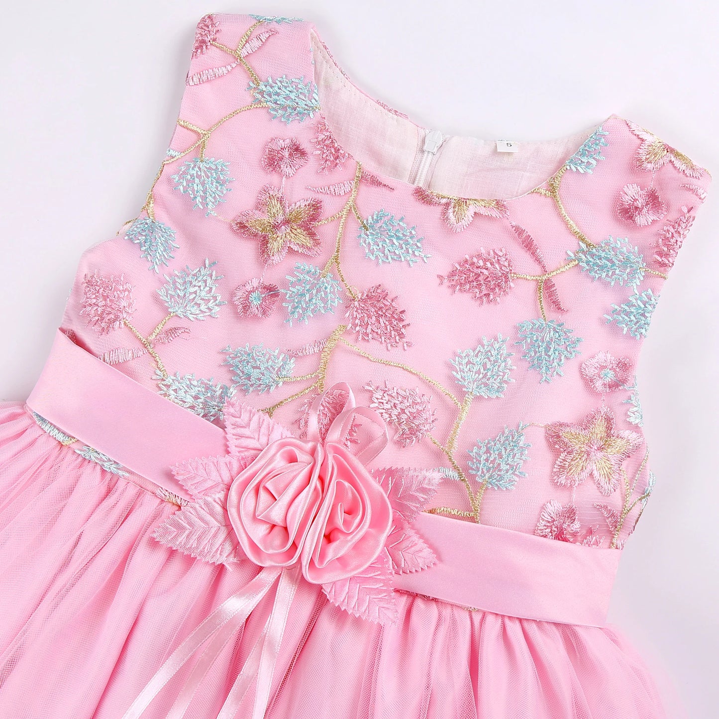 European and American embroidery dress dress girl's party lace princess dress flower child net gauze Pengpeng dress