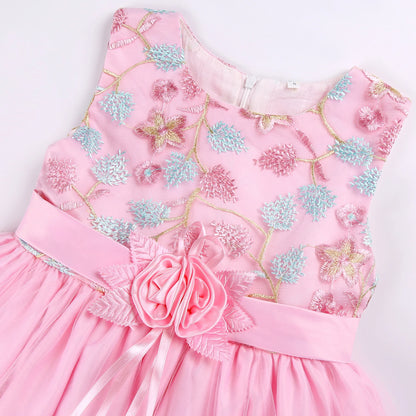 European and American embroidery dress dress girl's party lace princess dress flower child net gauze Pengpeng dress