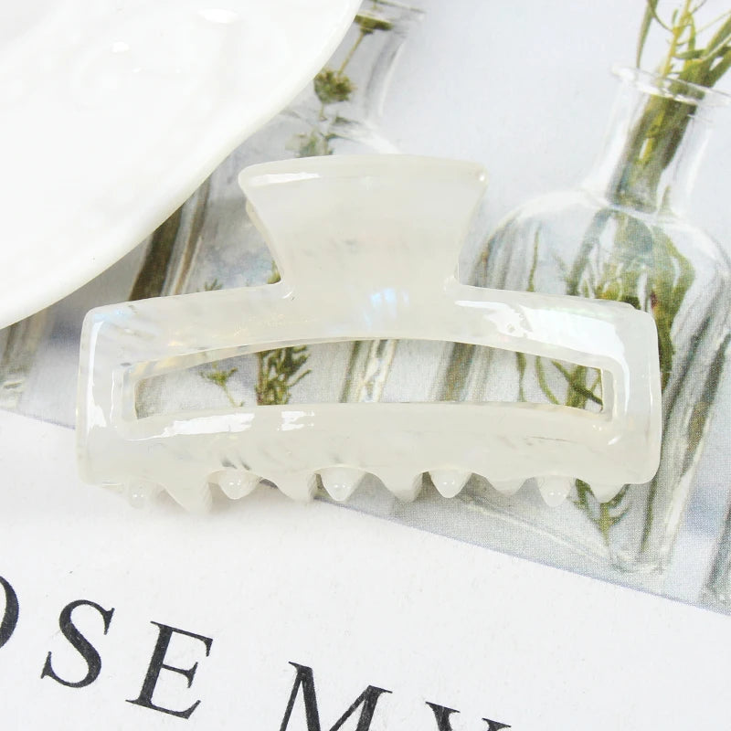 Mini Women's Hair Clips Colorful Geometric Hollow Crab Claw Clip Acetate Leopard Print Fashion Girls Hairpin Hair Accessories - AMULET RING STORE