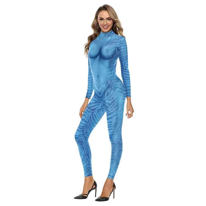 New Cosplay Costume Avatar Movie Themed 3D Digital Print Jumpsuit for Men and Women 3D Digital Print Jumpsuit