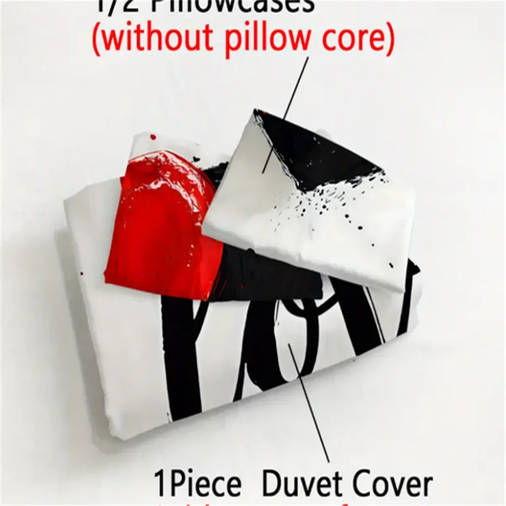 3D Love Heart Design Duvet Cover Set, 100% Polyester, Abstract Pattern, All-Season Soft Sanded Fabric Digital Bedding Set - AMULET RING STORE