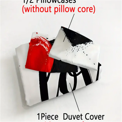 3D Love Heart Design Duvet Cover Set, 100% Polyester, Abstract Pattern, All-Season Soft Sanded Fabric Digital Bedding Set - AMULET RING STORE