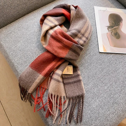 100% Wool Winter Scarf for Women Long Warm Cashmere Scarves Hijab Solid Lady Shawl Wrap Female Pashmina Bandana Head Scarves