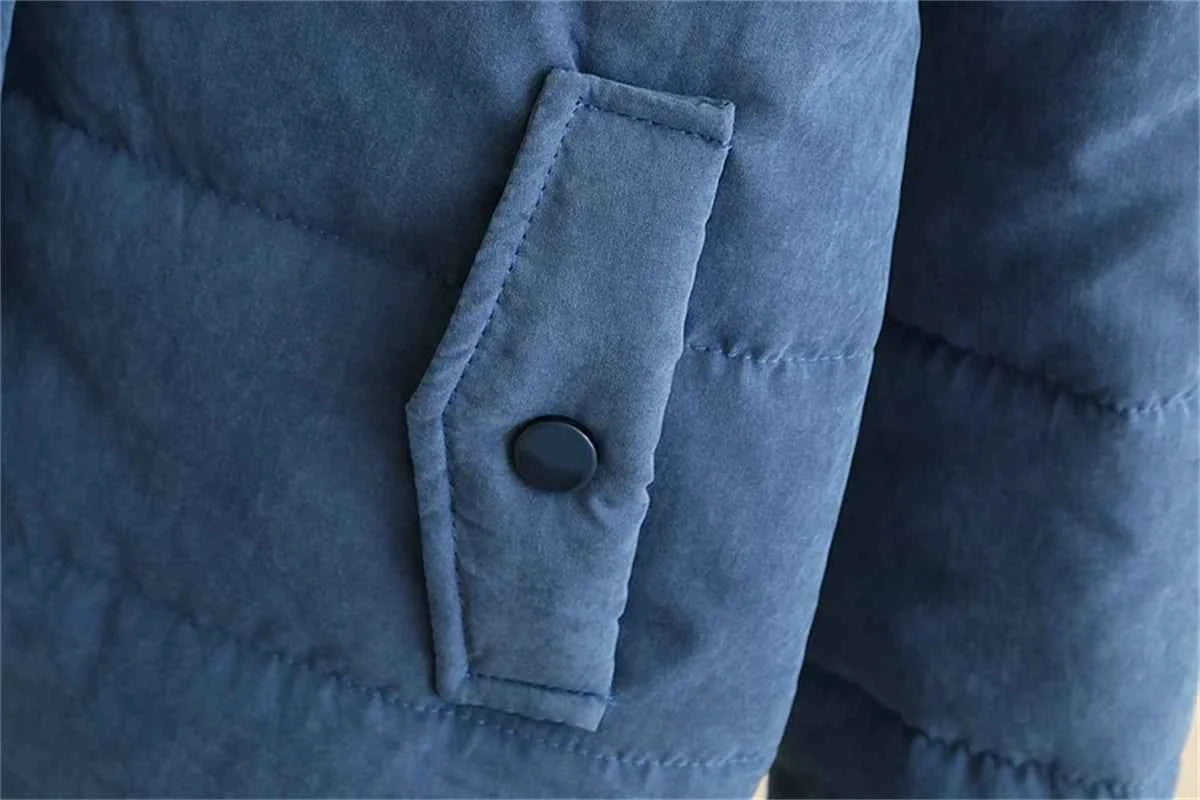 Women Autumn Winter Padded Coat Zip Up Long Sleeve Korean Hooded Jacket Fashion Solid Warm Clothes Casual Outfit Coats Street