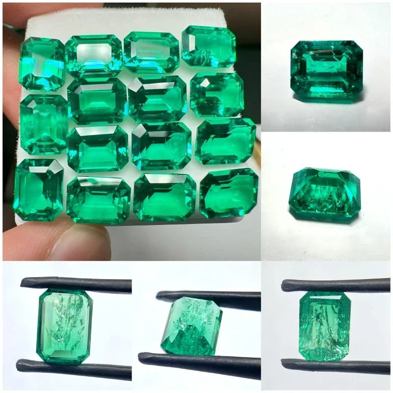 emerald Cut Lab Grown Columbia Emerald Natural color for DIY Jewelry Making Materials with Certificate Factory Wholesale price