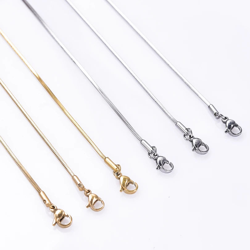 High Quality Vintage Stainless Steel Snake Chain For Women Men Accessories 45/50/60/70cm Long Necklace Jewelry Neck DIY Pendant - AMULET RING STORE