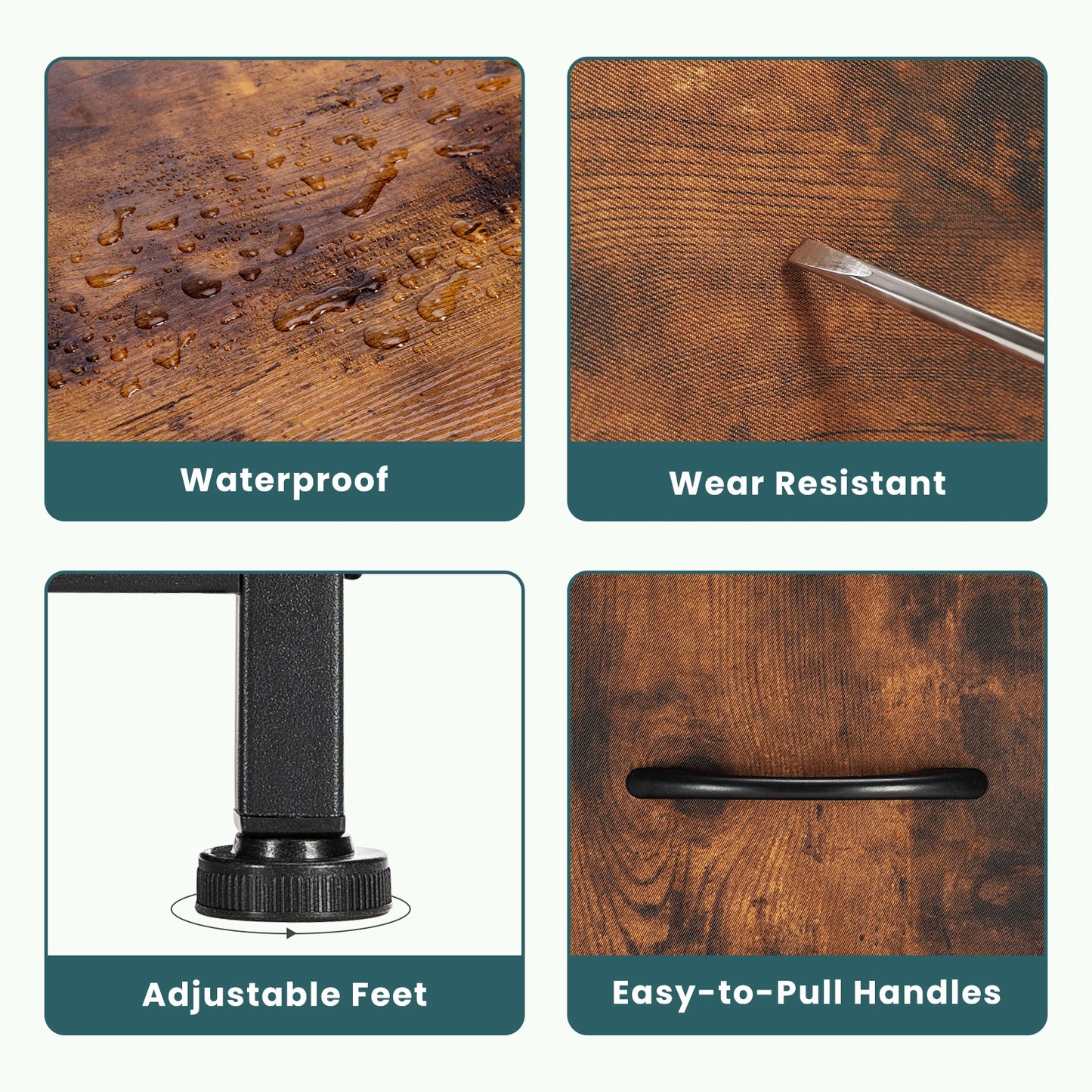 JHK Fireplace TV Stand Dresser For Bedroom With 5 Fabric Drawers Storage Closet Chest Clothes Storage Display Cabinet Furniture