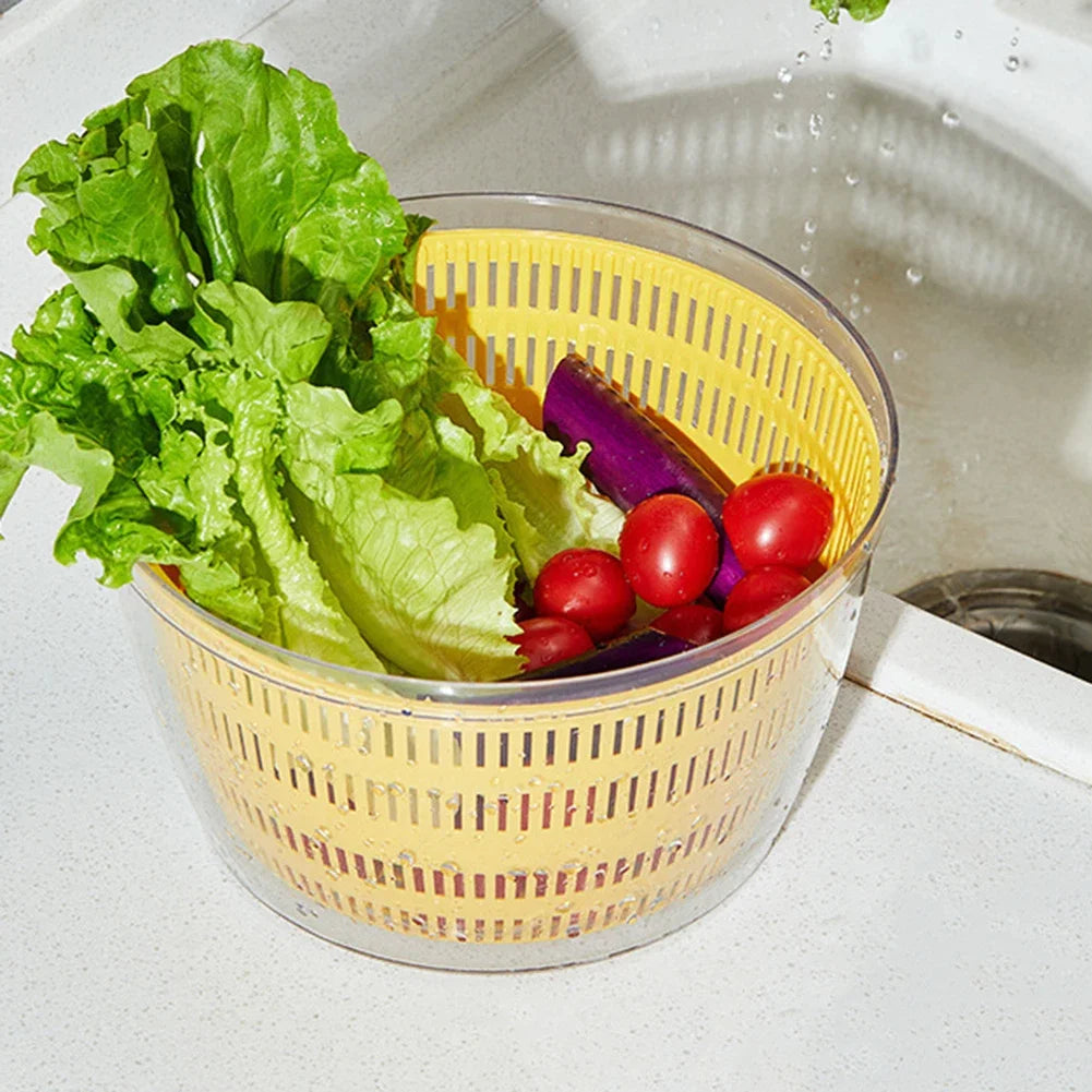 Electric Drain Basket Cleaning Dryer Fruit and Vegetable Dry and Wet Separation Draining Salad Spinner Home Gadget - AMULET RING STORE