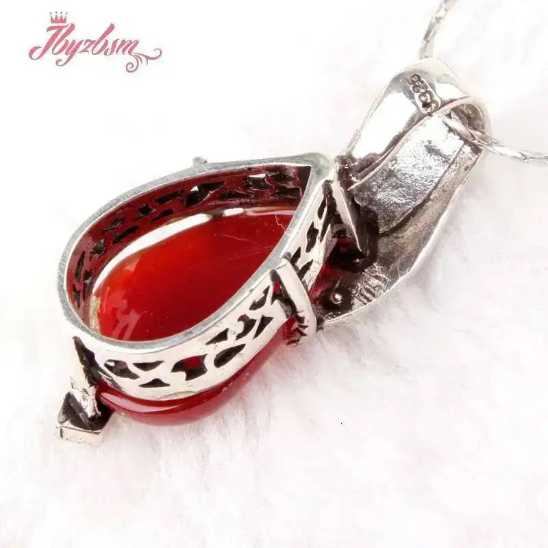 12x16mm Drop Stone Beads Marcasite White Tibetan Silver For Women New Year Christmas Gift Fashion Trendy Pendant 1 Pcs