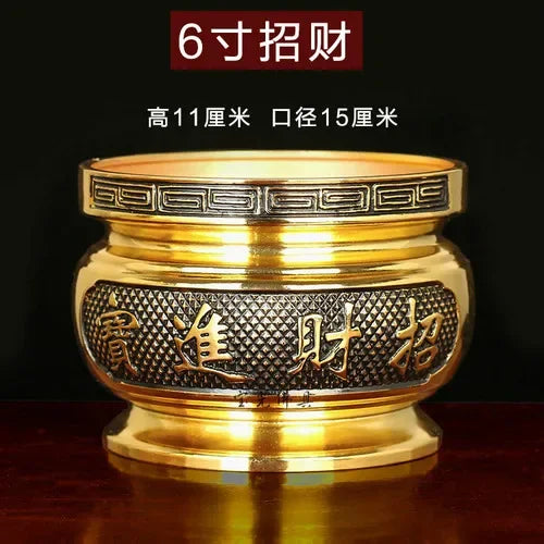 Metal incense burner Buddha tool Backflow fragrance Censer Buddhist Hall pray church tea light burner the god of wealth - AMULET RING STORE