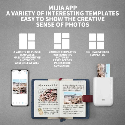 Xiaomi AR Printer 300dpi Portable Photo Mini Pocket With DIY Share 500mAh Picture Printer Pocket Printer Work With Mihome APP