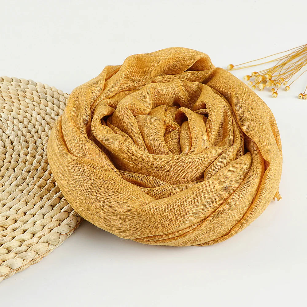 Autumn Winter New Cotton Linen Scarf For Women Girls Solid Color Sunscreen Scarves Soft Foulard Viscose Female Wrap Shawls