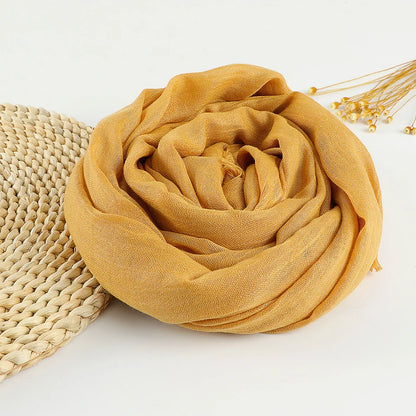 Autumn Winter New Cotton Linen Scarf For Women Girls Solid Color Sunscreen Scarves Soft Foulard Viscose Female Wrap Shawls