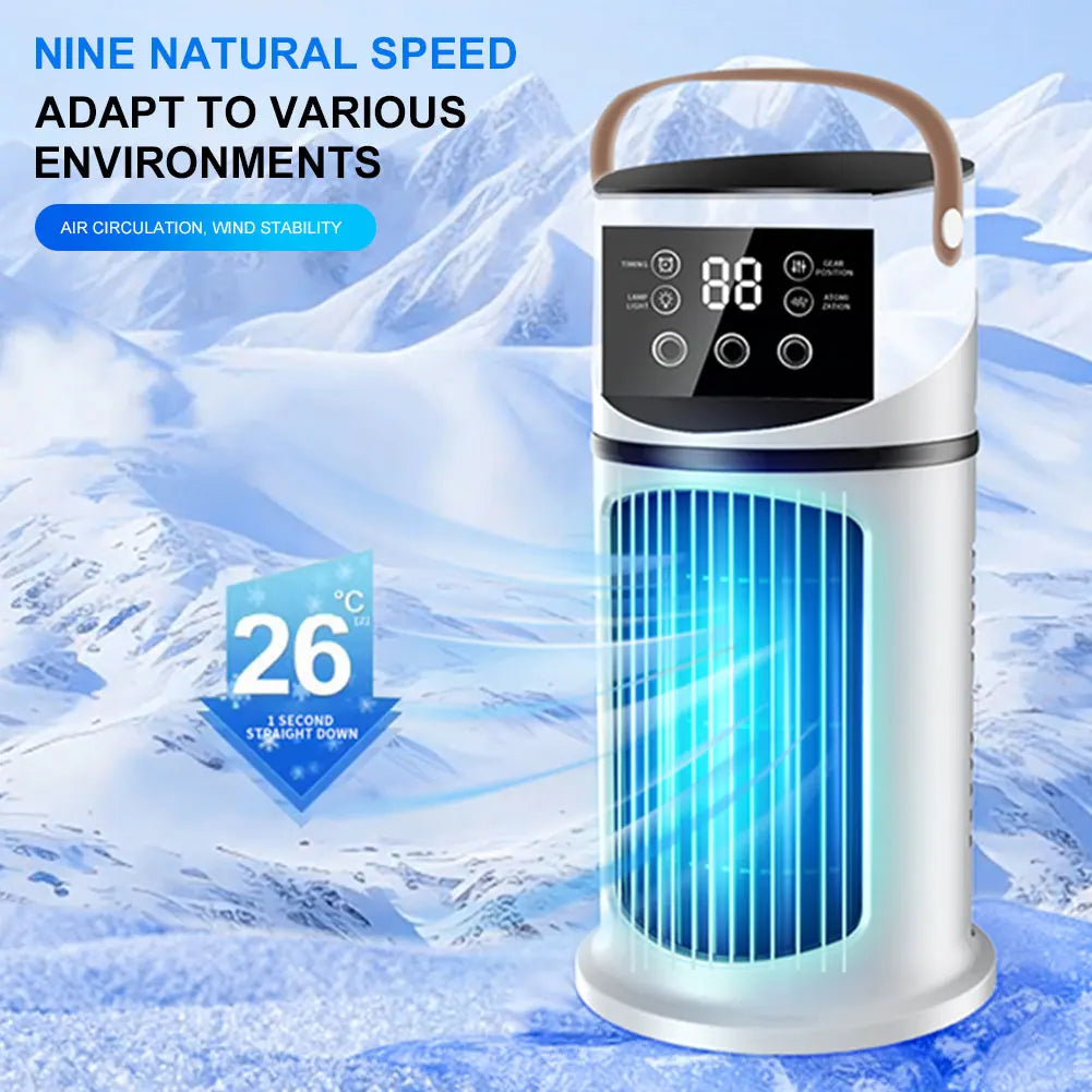 Water Cooling Fan Air Conditioner Adjustable Speeds Timer Personal Fan Air Cooler With Humidifier for Bedroom Living Room Office