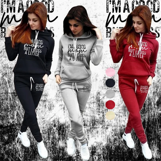 New Women's Sportswear Fashion Outdoor Two Piece Hoodie + Pants Suit Set Casual Popular Brand Jogging Sports Suit