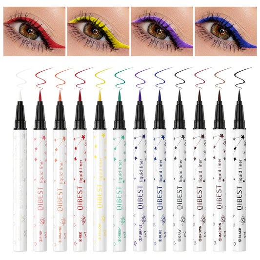 QIBEST High Pigment Eyeliner Pencil Waterproof Smudgeproof Makeup Eye Liner Liquid Black Eyeliner Quick Drying Eyes Cosmetics - AMULET RING STORE