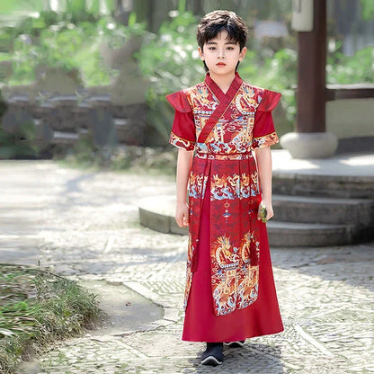 Long Sleeve Boy Hanfu Modern Dress Baby Cosplay Boys Outfit Ancient Stage Kids Clothing Vestidos Casual Children Chinese Costume