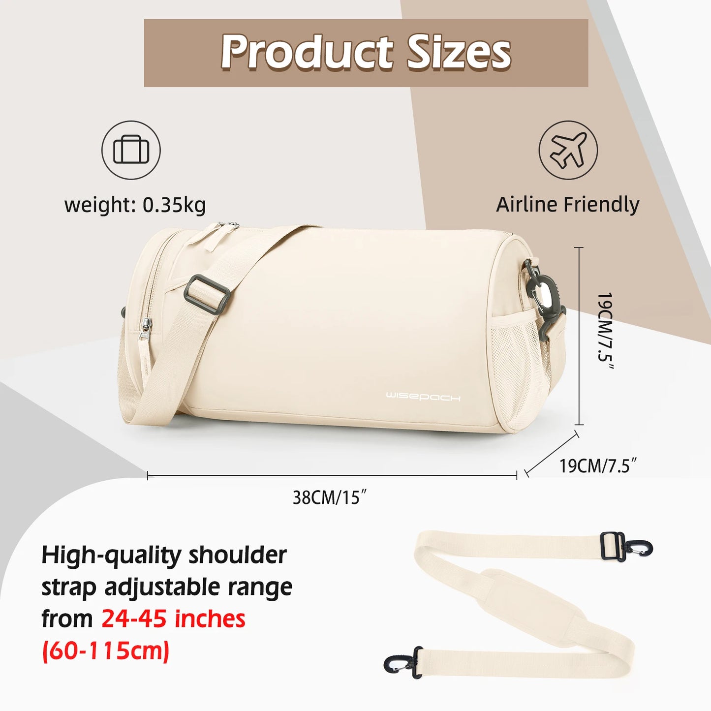 Sports Fitness Bag Women Travel Bag Multi-functional Handbag Yoga Bag Short-Distance Weekender Travel Package Swimming Gym Bags