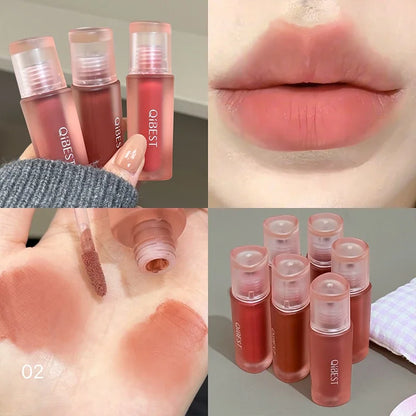 Qibest 6 Colors Velvet Matte Liquid Lipstick Long-Lasting Waterproof Lip Mud Sexy Red Lipgloss Beauty Women Cosmetics Lip Tint - AMULET RING STORE
