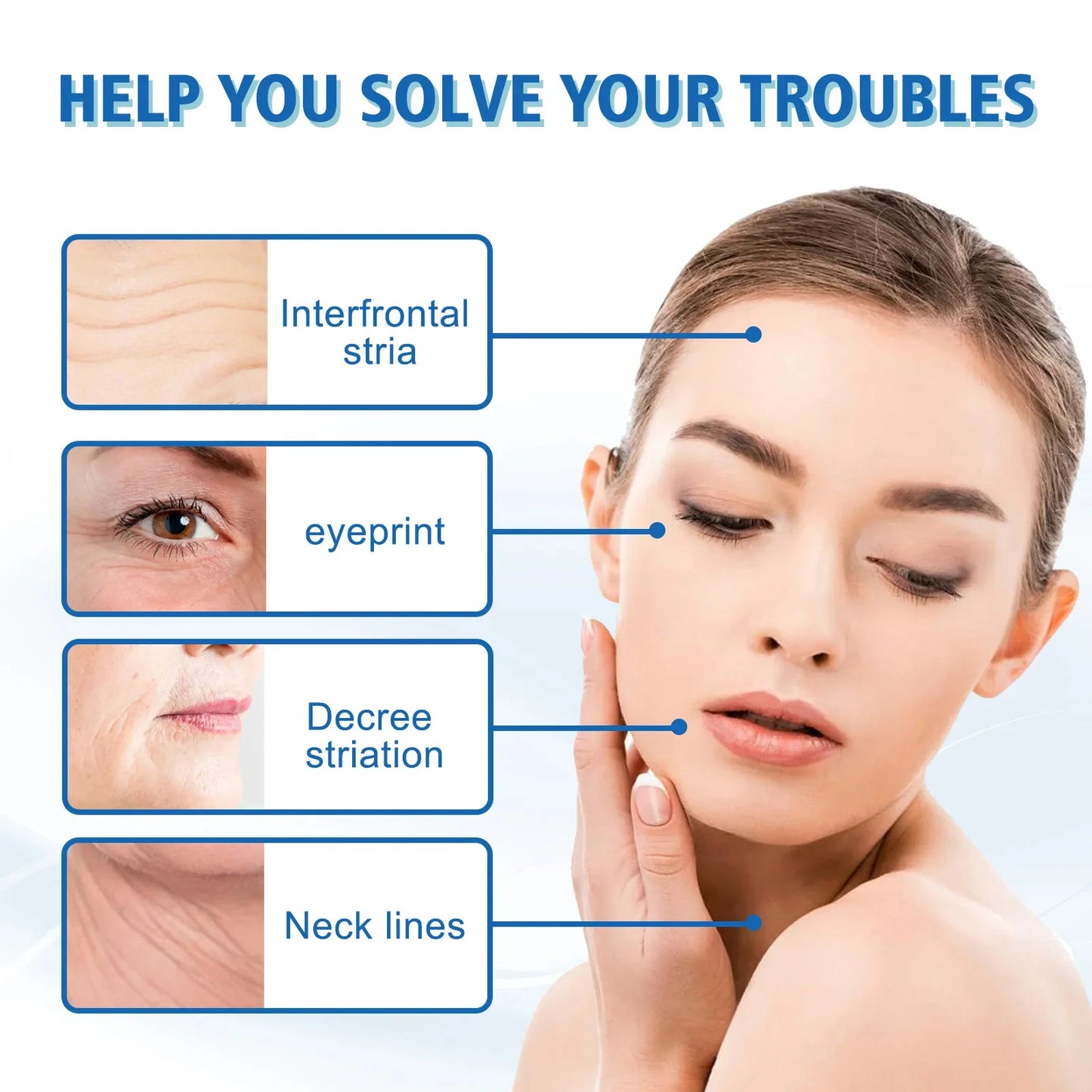 Hoygi Blue Copper Peptide Serum Anti Wrinkles Aging Rejuvenating Facial Lifting Moisturizing Brighten Skin Tone Skin Cosmetics - AMULET RING STORE