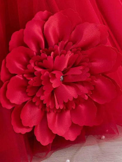 Girls  princess dress 1-5 Y baby Girls wedding sleeveless three-dimensional butterfly mesh carnival birthday party evening dress