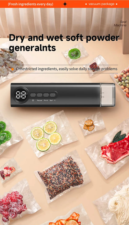 RS-F183H Mini Wireless Food Vacuum Sealing Machine, Digital Multifunctional Charging Magnetic Heat Absorption Sealing Machine. - AMULET RING STORE