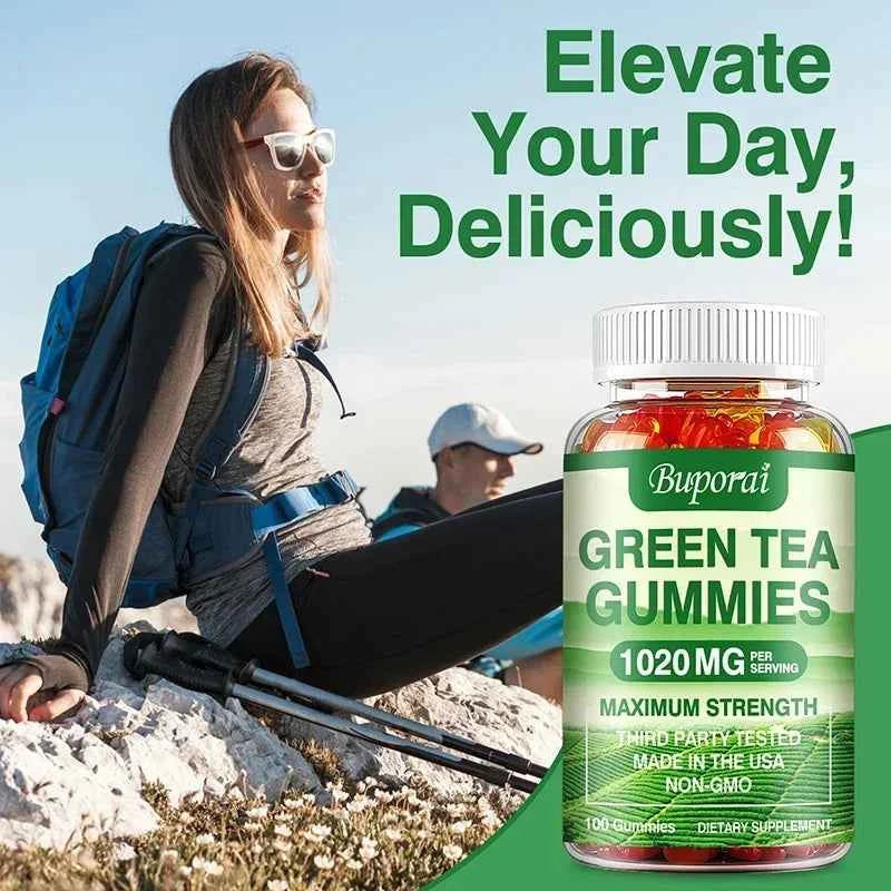 Green Tea Gummies - Belly Fat Burning, Metabolism Boosting, Appetite Suppression, Weight Management