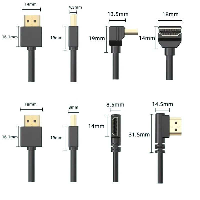 90 Degree HDMI 2.0 Cable - Graphene Enhanced for Space-Saving Installations | 8K, 3D & High Refresh Rate Aux Cable Hdmi Cable - AMULET RING STORE