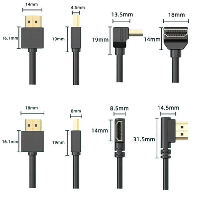 90 Degree HDMI 2.0 Cable - Graphene Enhanced for Space-Saving Installations | 8K, 3D & High Refresh Rate Aux Cable Hdmi Cable - AMULET RING STORE
