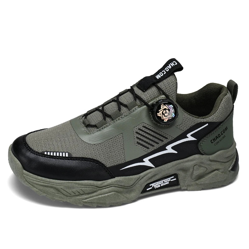 Men's Korean breathable casual sports shoes four season new soft soled Rotating shoelaces outdoor running shoes student sneakers - AMULET RING STORE