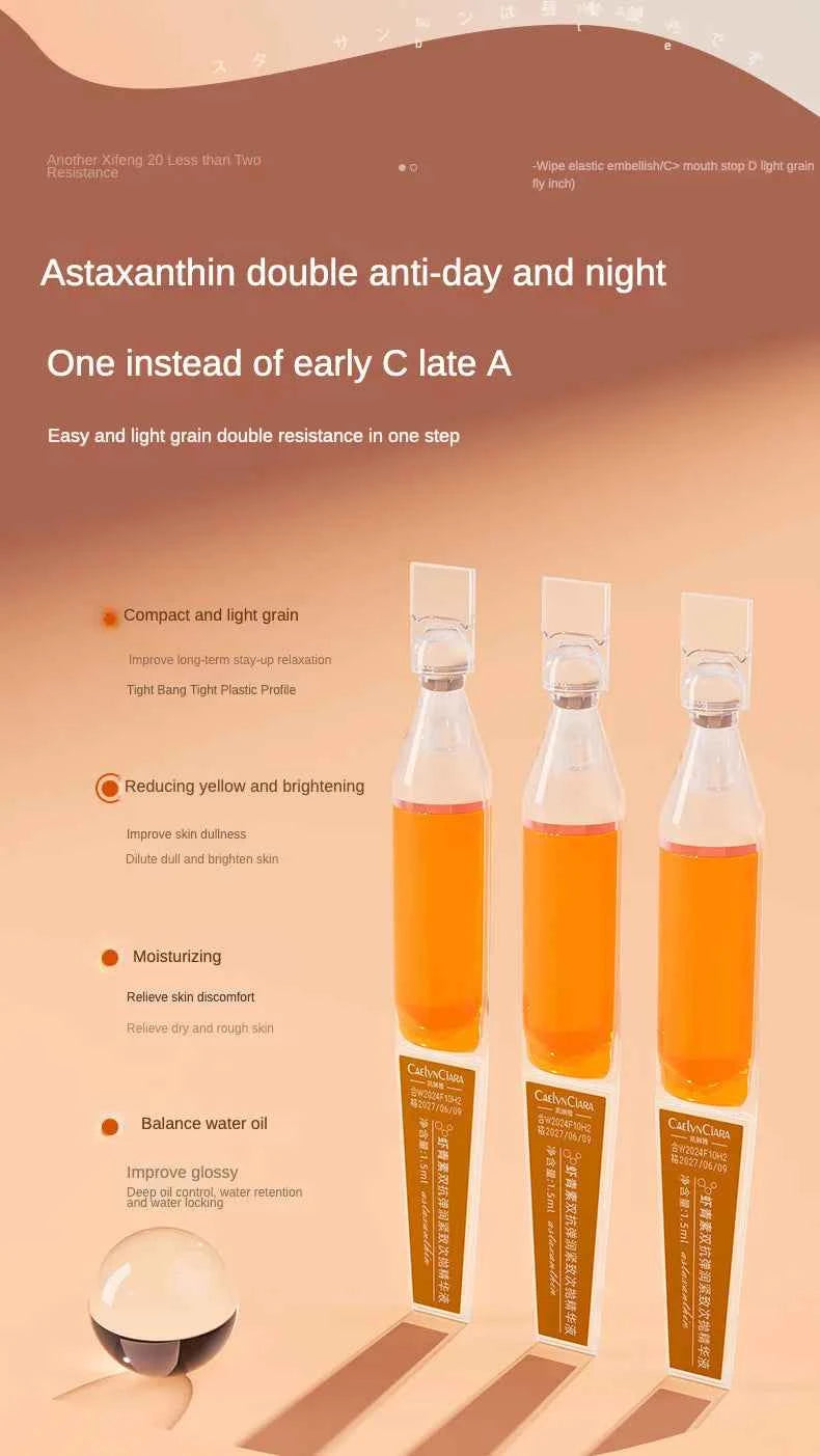 Astaxanthin Ampoule Anti Aging Face Serum Anti-aging Wrinkles Skin Brighten Whitening Hydrating Face Care Essence 30pcs/set
