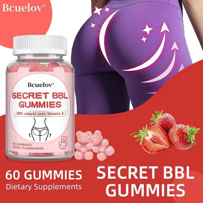 BBL Gummies - Natural Vitamin B, Apple Cider Vinegar - Shapes Buttocks, Plumps and Lifts Buttocks, Manages Body Shape