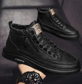 Men's Shoes Original Casual Leather Men Training Wear Resistant Sneakers Outdoor Male Treking Footwear Breathable Lace-up Shoes