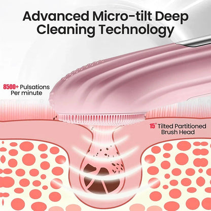 Silicone Face Cleaner Electric Sonic Facial Cleansing Brush Ultrasonic Face Massage Pore Deep Cleaning Vibrating IPX7 Waterproof