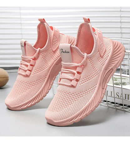 2025 Women's Shoes Summer Women's Shoes Flying woven casual shoes Comfortable breathable women's sneakers - AMULET RING STORE