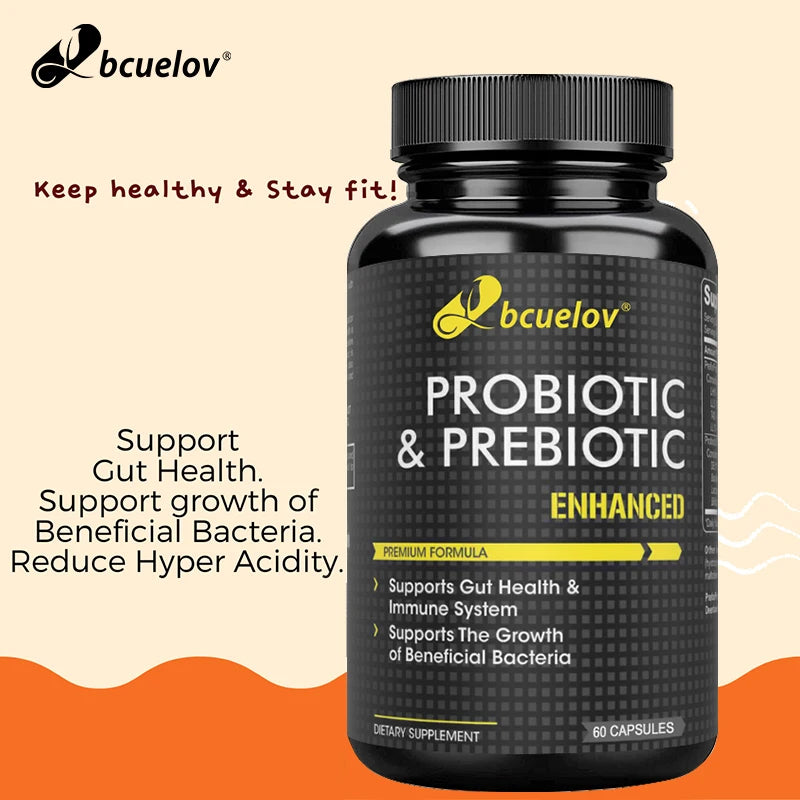 Bcuelov Prebiotics Probiotic Combo - Supports Healthy Digestion & Immune System, Reduces Bloating & Acidity, Weight Loss - AMULET RING STORE
