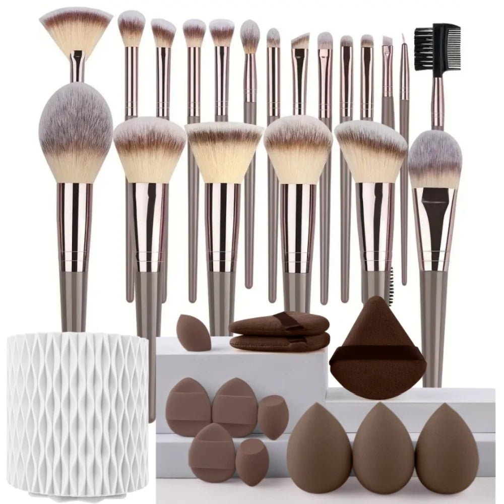 3-20PCS Makeup Brushes Set Eyeshadow Fluffy Foundation Concealer Blush Highlighter Storage Box Female Cosmetics Beauty Tools - AMULET RING STORE