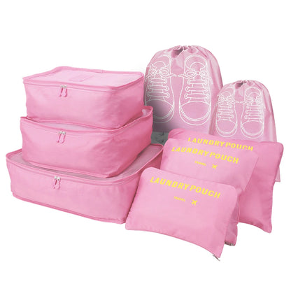 8/7/6 Pieces Set Travel Organizer Storage Bags Suitcase Packing Cubes Set Cases Portable Folding Luggage Clothes Shoe Tidy Pouch - AMULET RING STORE