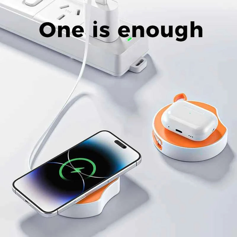 Wireless Charger for iPhone 15 14 13 Samsung S23 Huawei Mate60 15W Fast Charge with Hidden USB Cable Universal Charging Pad for