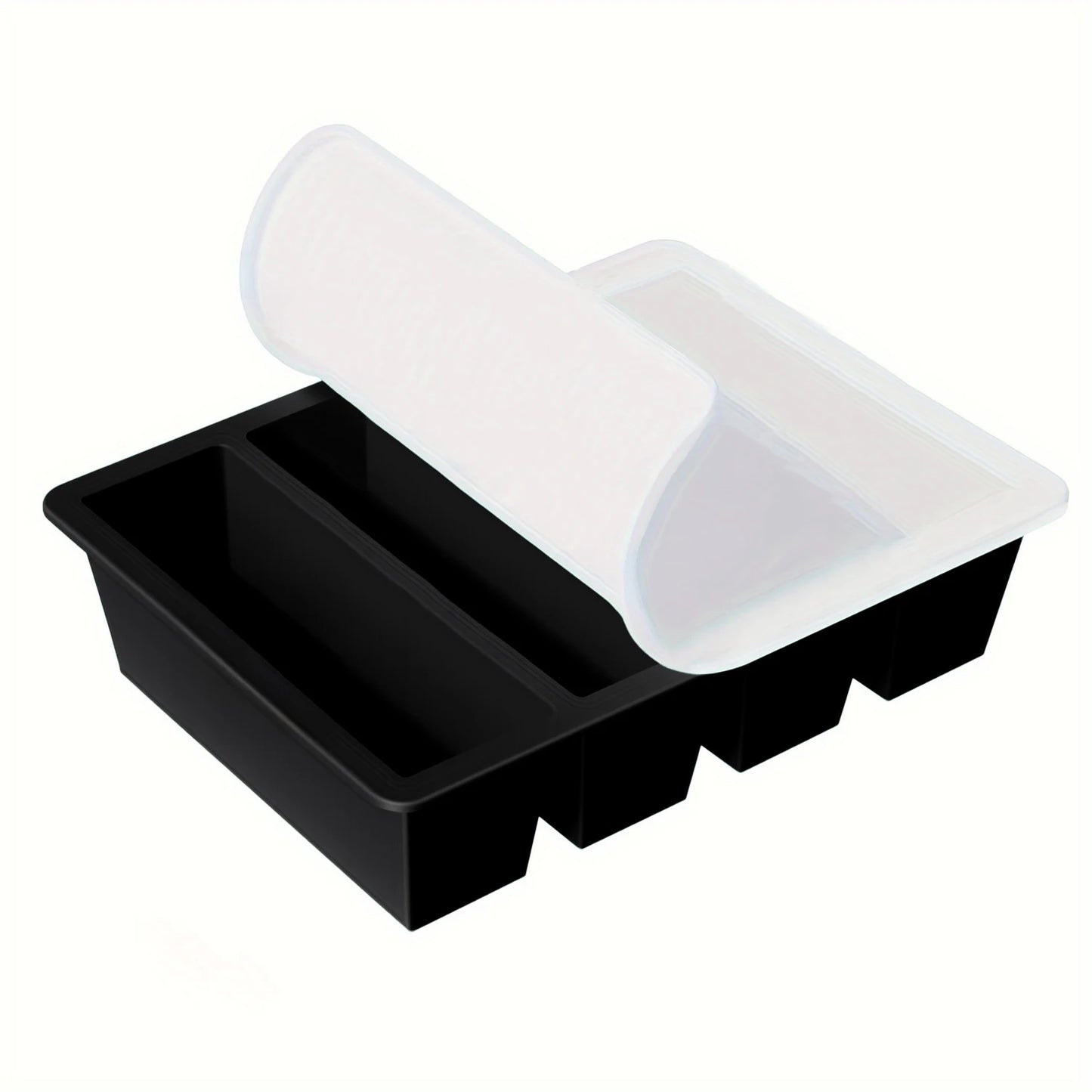 1/4pcs Large Rectangular Ice Cube Mold Set with Lid Stackable Freezer Trays for Bottles Beverages Long Cubes Mould Kitchen Items - AMULET RING STORE