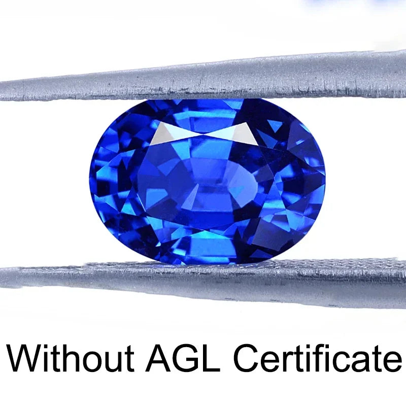 Lab Grown Sapphire Royal Blue Color  Oval Shape Charm Gemstones for Diy Jewelry Making Materials Selectable AGL Certificate