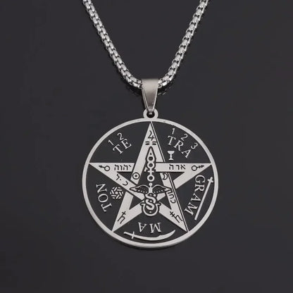 Retro Fashion Seven Angels Magic Circle Solomon's Seal Necklace Pendant AMULET RING STORE