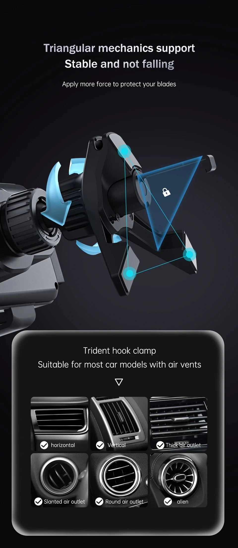 2-in-1 Car Wireless Charger Dual Coil Fold Screen Phone Fast Charging For Samsung Galaxy Z Fold 5 6 Air Vent Car Phone Holder