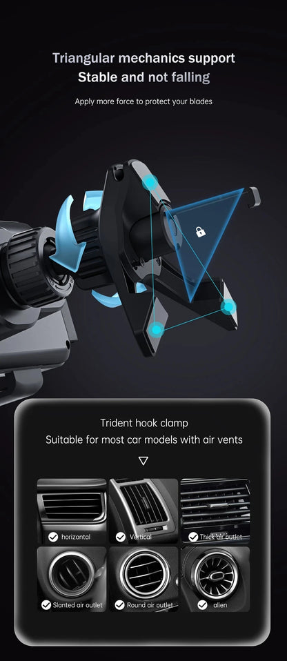 2-in-1 Car Wireless Charger Dual Coil Fold Screen Phone Fast Charging For Samsung Galaxy Z Fold 5 6 Air Vent Car Phone Holder